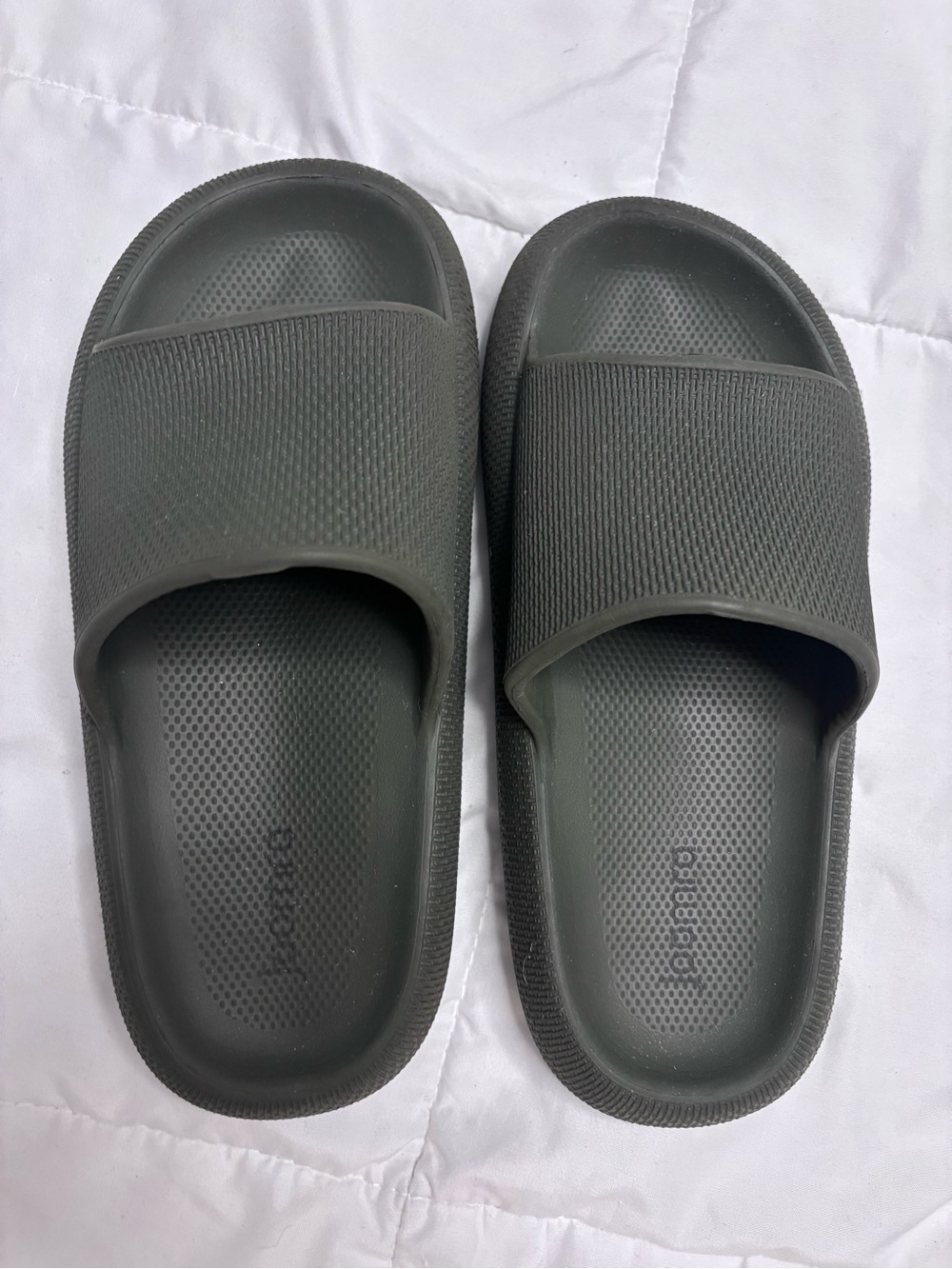 Dark Olive Green Slide Sandals